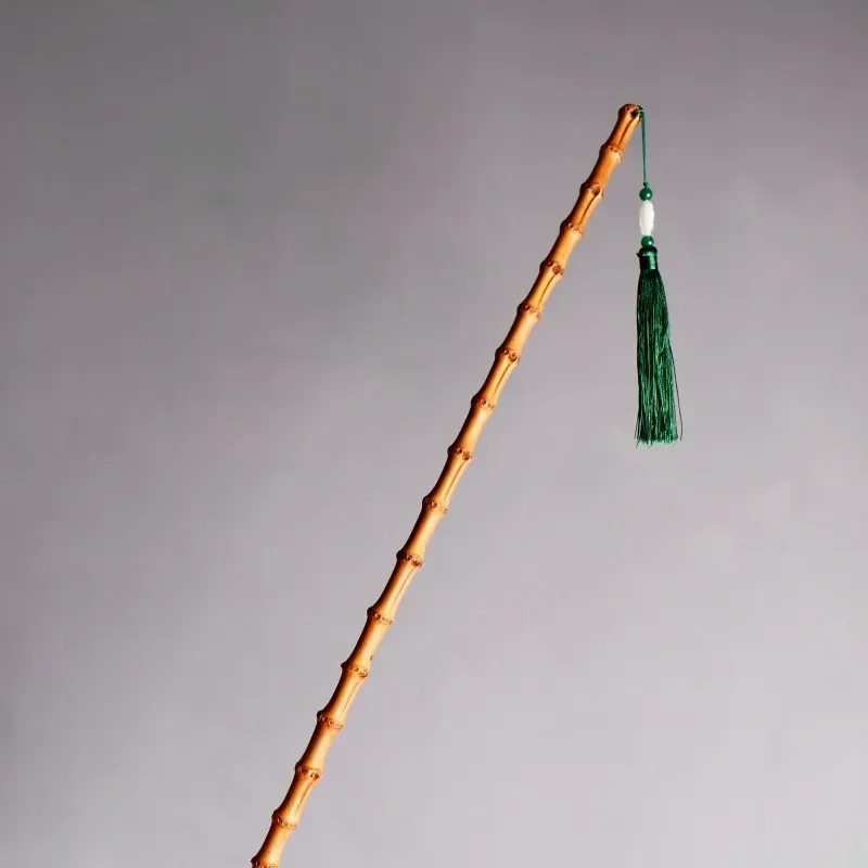 Natural Bamboo Pointer Stick Whip Hand Handle Piece Old Material Handicraft Ring Ruler Play Piece Wenwan Handheld Model