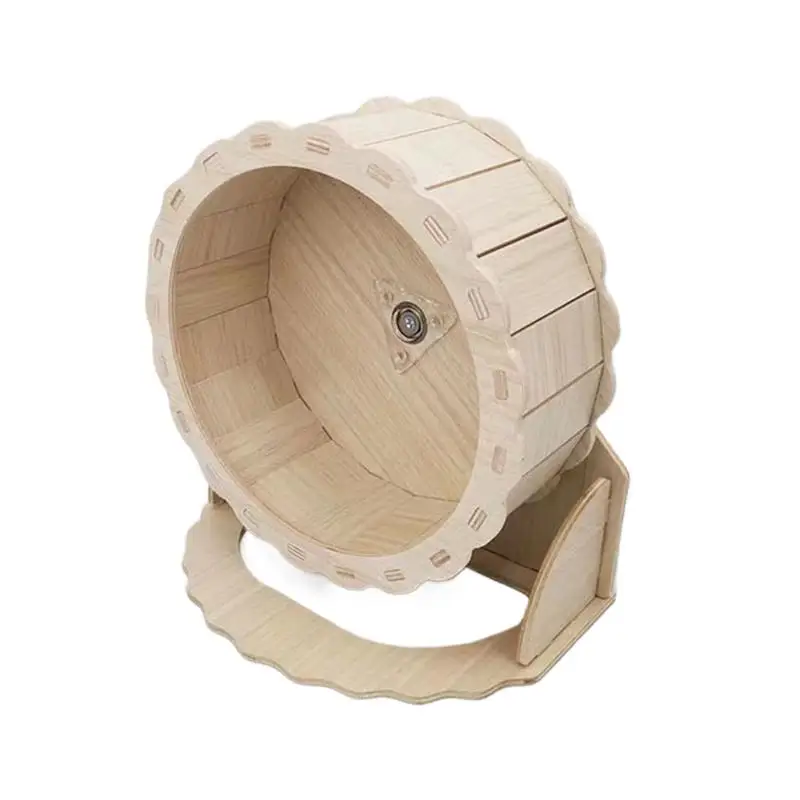 

Quiet Hamster Wheel Gerbil Wheel Wooden Natural Enrichment Toys Small Pet Habitat For Cage Decoration Chewing Needs Climbing