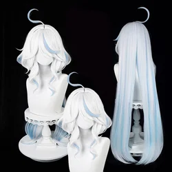 Fontaine Focalors Cosplay Wig Long Furina Wigs Blue White Curly Women Wigs Heat Resistant Hair Anime Wigs