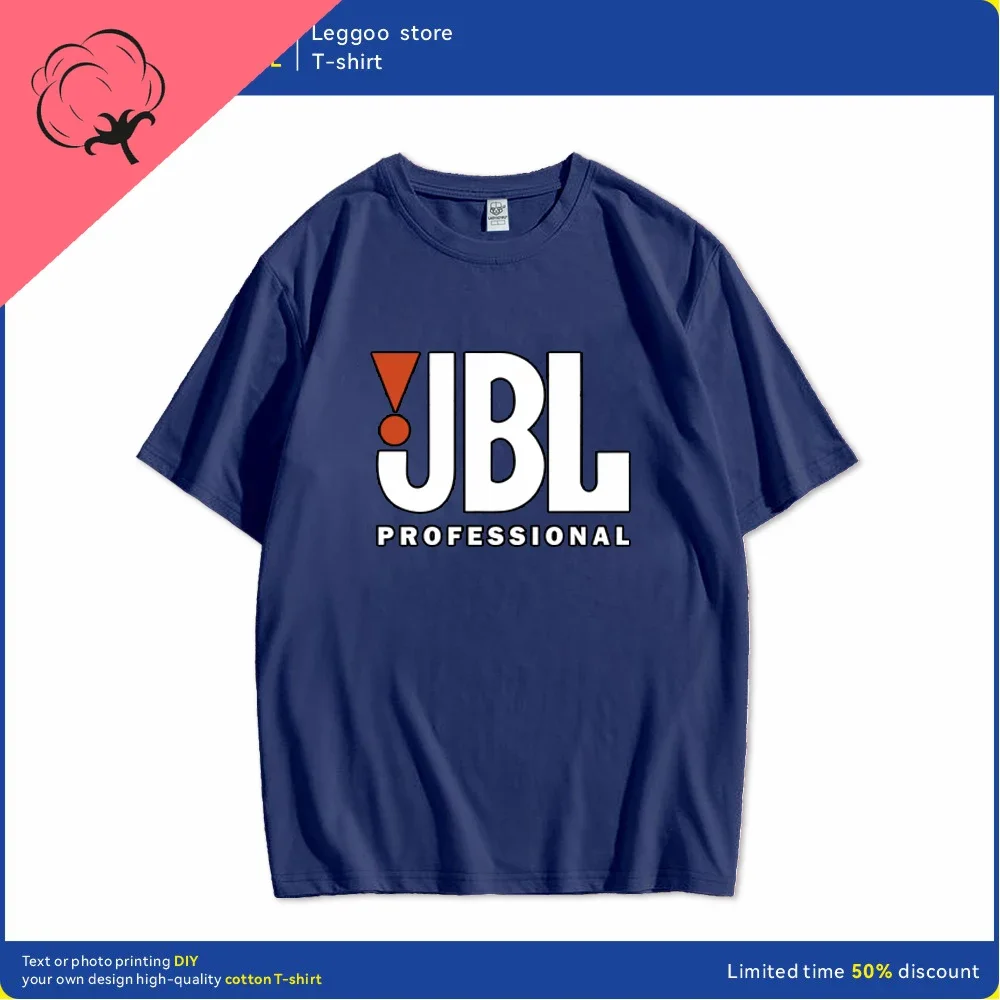 تي شيرت كاجوال أنيق ومريح بأكمام قصيرة مطبوع عليه JBL مشهور حديثًا هو قميص أنيق لكل من النساء