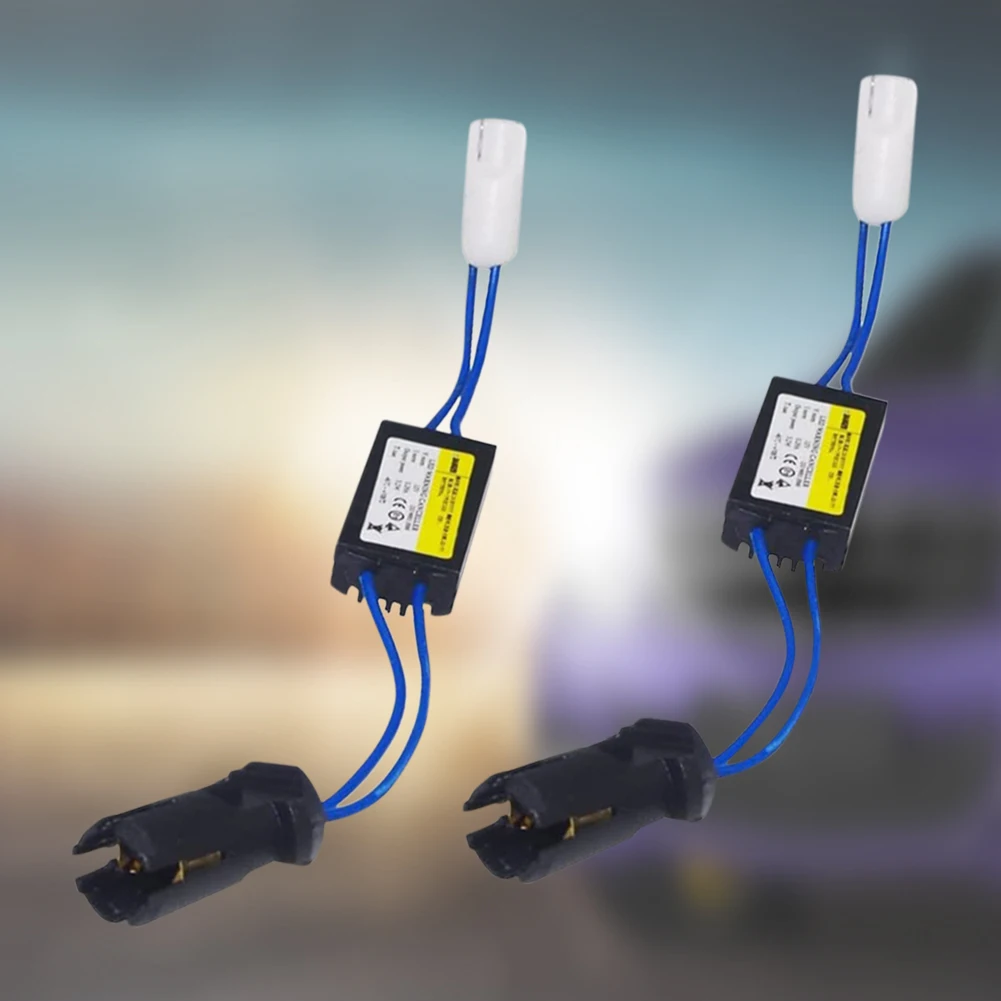 2pcs T10 Canbus Decoder Cable Universal 12V LED Load Resistance Warning Decoder Eliminates Light Faults Plug and Play