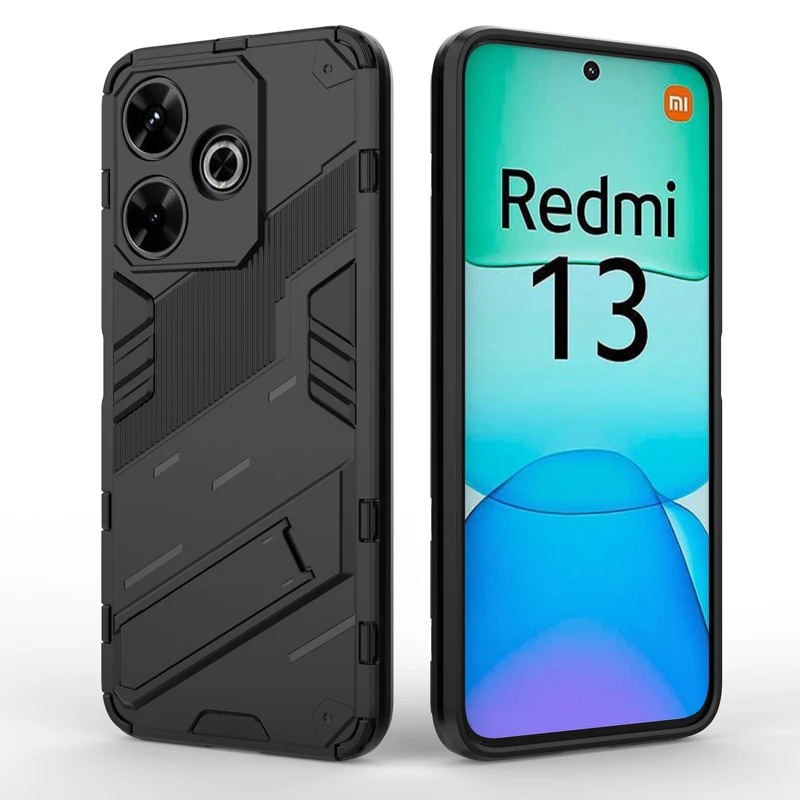 For Redmi 13 POCO M6 4G Case Shokcproof Armor Full Protection Phone Cover with Kickstand Bracket Cover for Redmi Note 13R