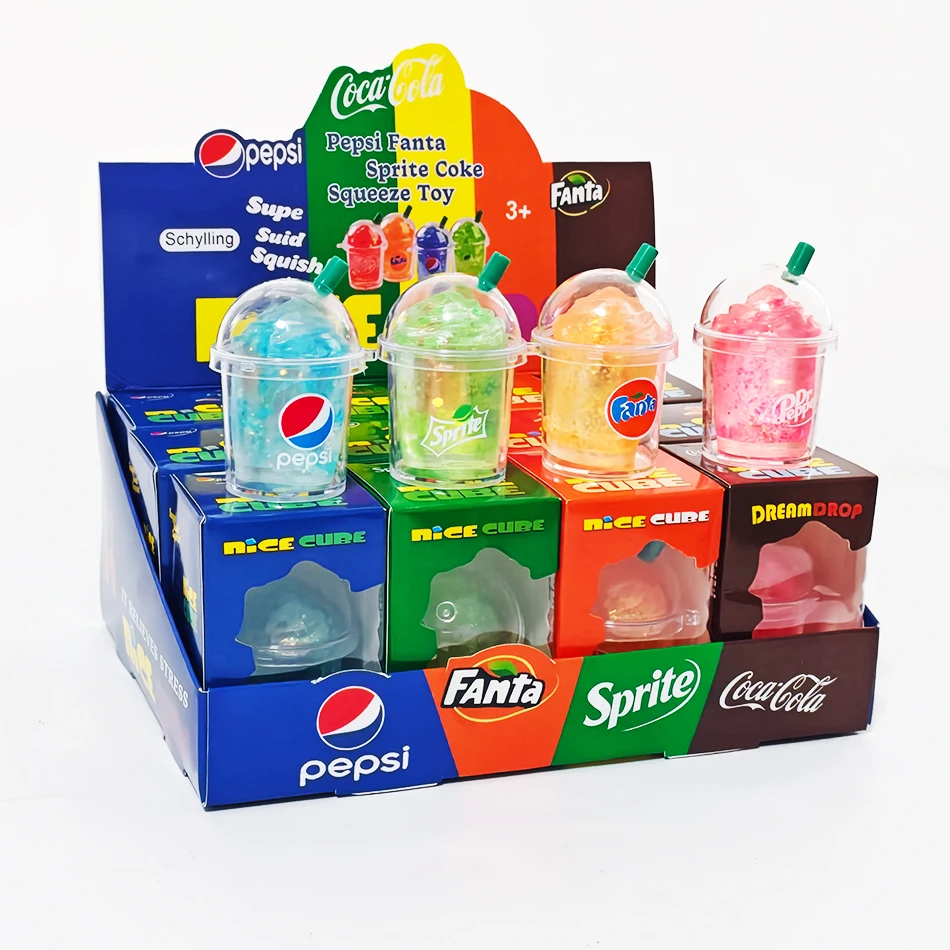 2026 New Blind Box Bubble Soda Cup Sensory Squeeze Toy Funny Snowball Fidget Toy Stress Relief For Focus ADHD 4 Carbonated Drink