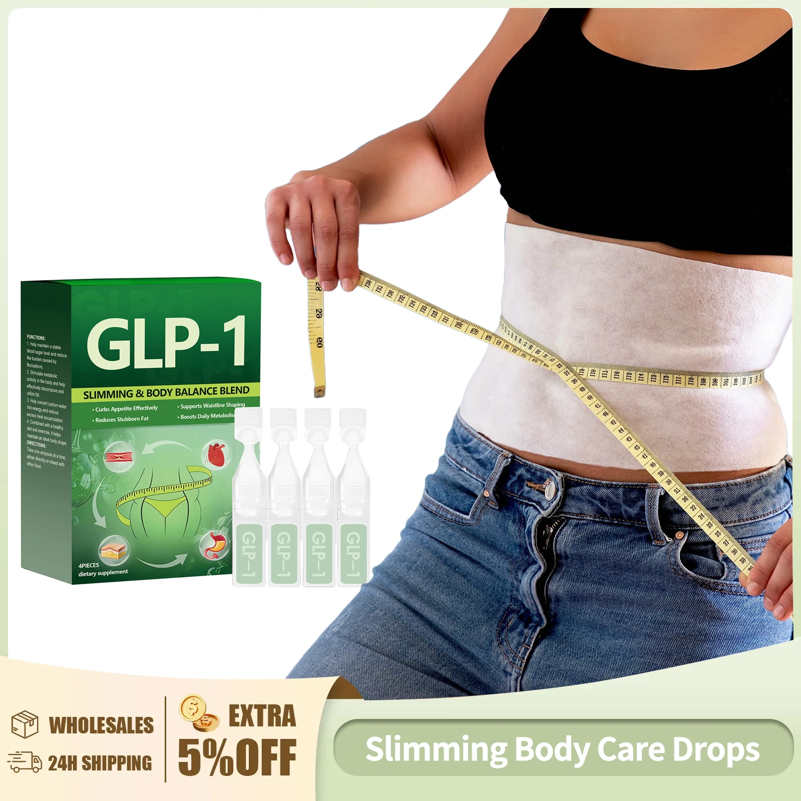 

Body Care Drops Reduce Stubborn Fat Burning Shaping Ideal Curves Daily Metabolism Easy to Absorb Portable Secondary Dropper 4PCS