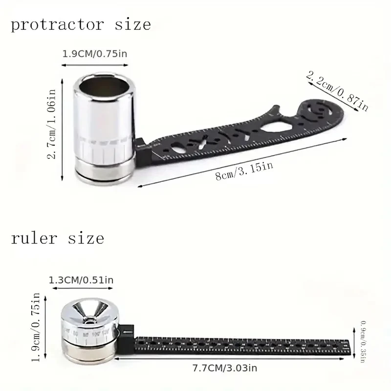 Multi-funtional Drawing Curved Metallic Ruler Office Compass With Magnetic Ruler Drawing Supplies Auxiliary Circle Drawing Board