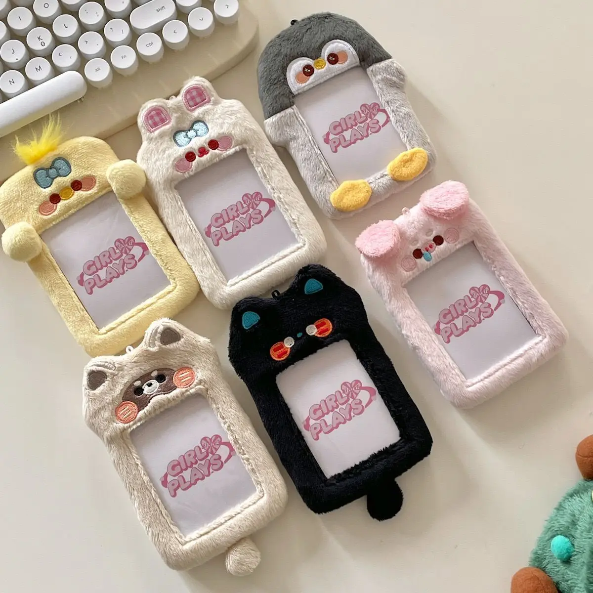 Cute Animal Series Star Card Plush Card Set Raccoon Korean Instagram School Meal Card Idol Dog Lamb Puppy