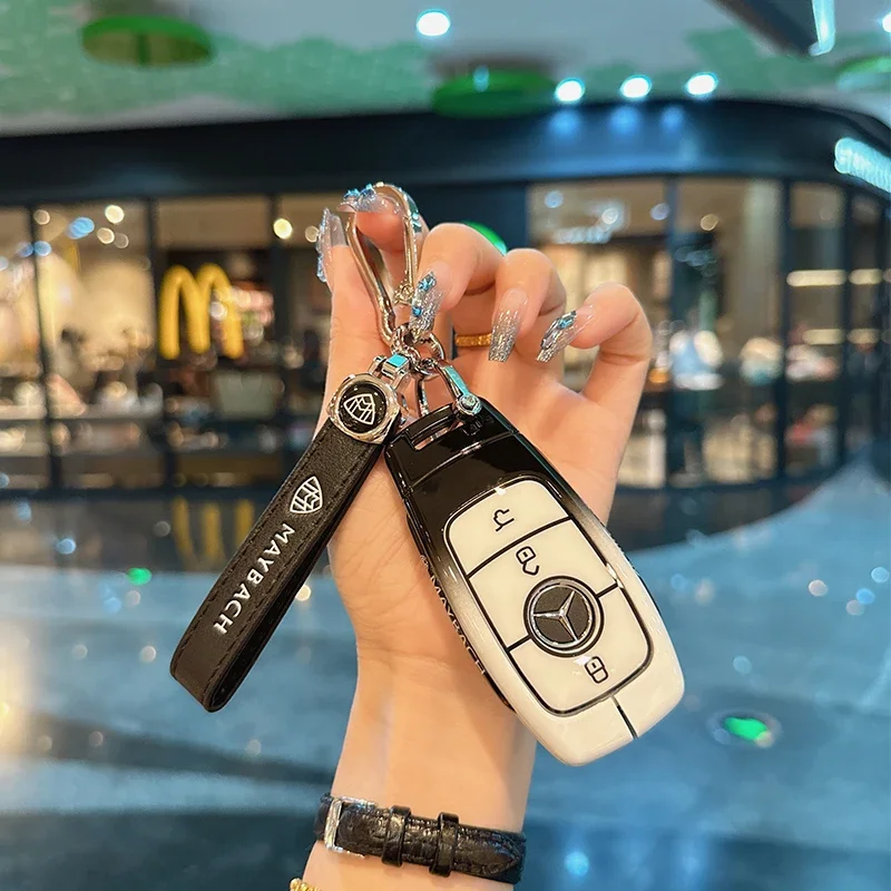 Car Key Case Cover Protection Shell for Mercedes Benz A C E S G Class GLC CLE CLA W177 W205 W213 W222 X167 AMG Accessories