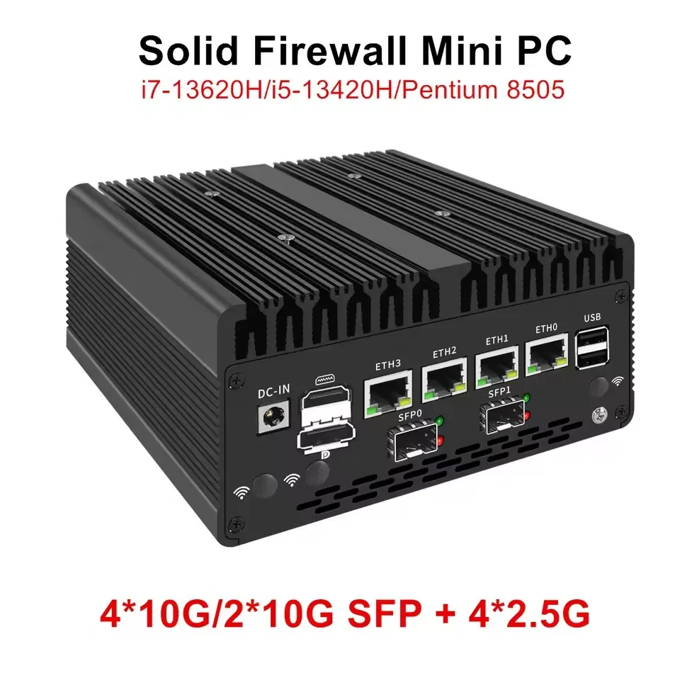 Topton New Intel i7 13620H 8505 Firewall Mini PC 4*/2*10G SFP+ 4xi226-V 2.5G 2*DDR5 NVMe Industrial Computer Home Server Proxmox