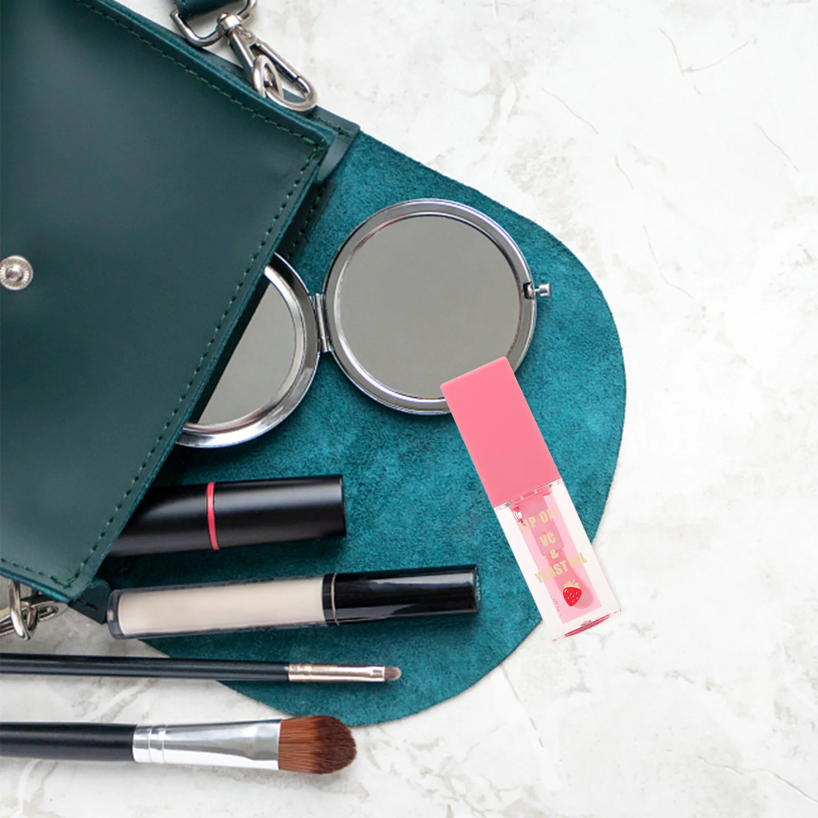 Brillant à lèvres saveur fraise, Surface miroir, liquide, hydratant, maquillage fruité longue durée pour femmes