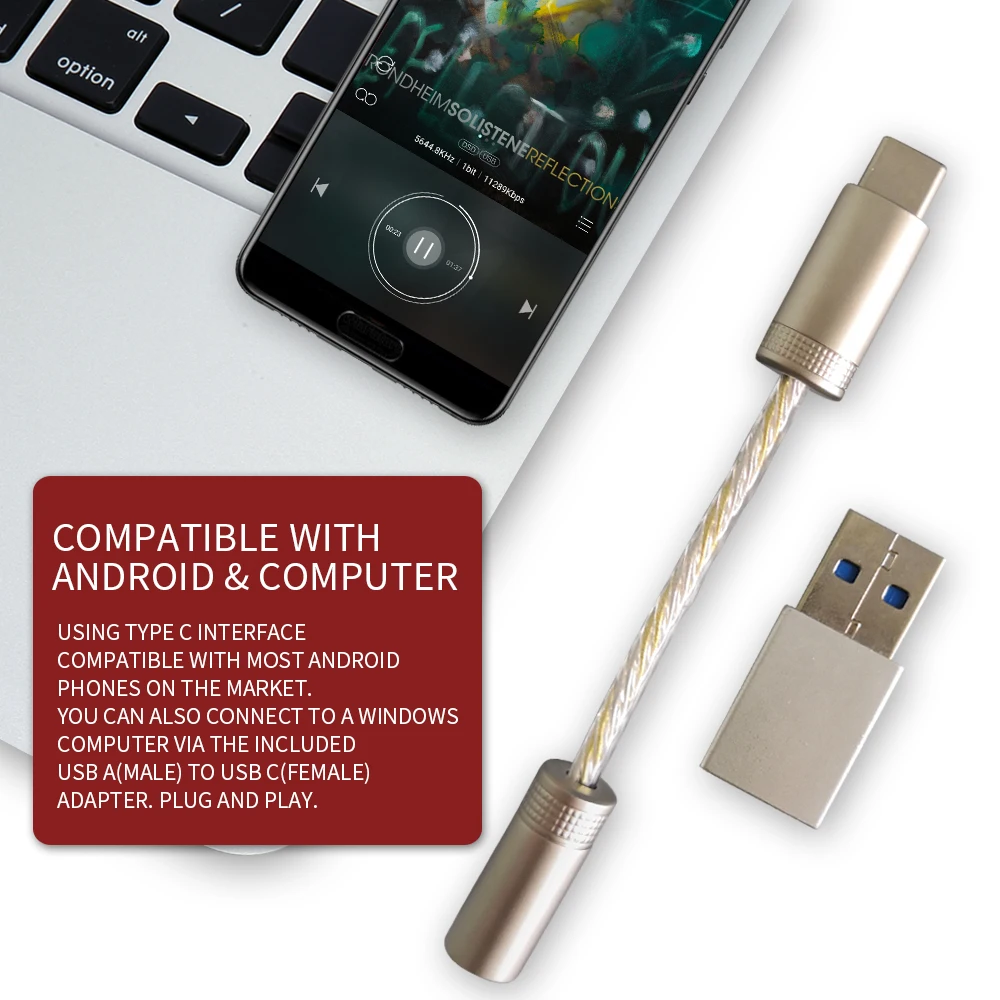 DAC USB C سماعة مكبر صوت ESS ES9280C PRO DSD128 32bit 384kHz نوع C أمبير لسماعات الأذن بكسل سامسونج شاومي OnePlus Win10