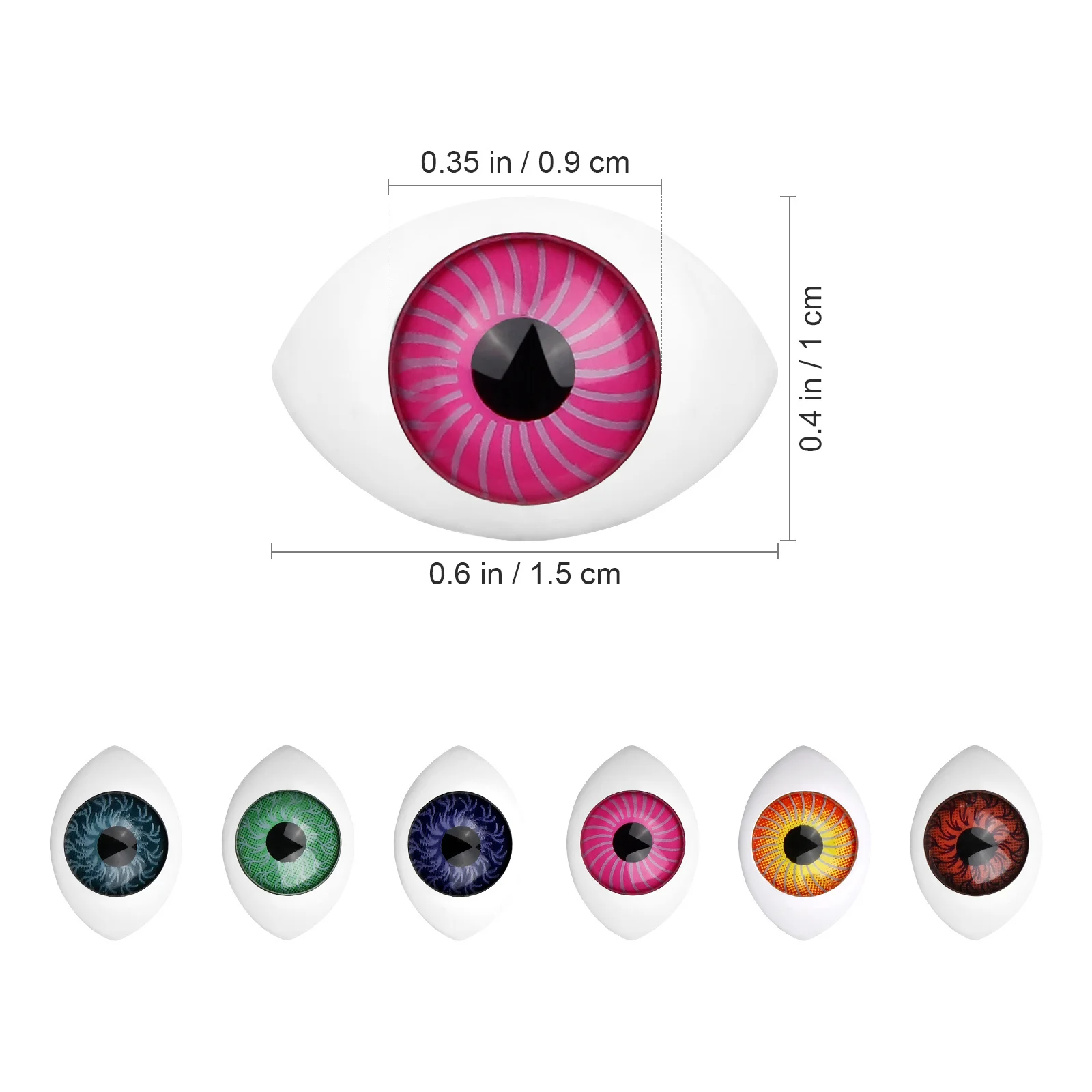 

100Pcs Acrylic Eyeball Simulated Eyes DIY Fake Eyes Pendant for Handmade Crafts Home Decor School Projects Creative Gift Idea