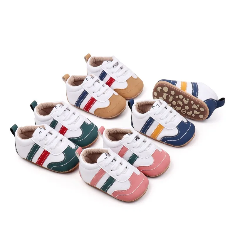 Unisex Baby Low Top Sports Shoes Synthetic Leather Front Lace-up Anti-slip Wear-resistant Infant Sneakers Summer Autumn