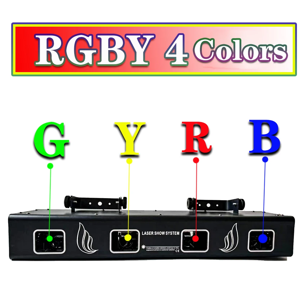 NEW 650MW RGBY Full 4Colors DJ Lasers Light DMX Sound Control Line Scanning Effect Stage Lighting Projector Disco Party audience