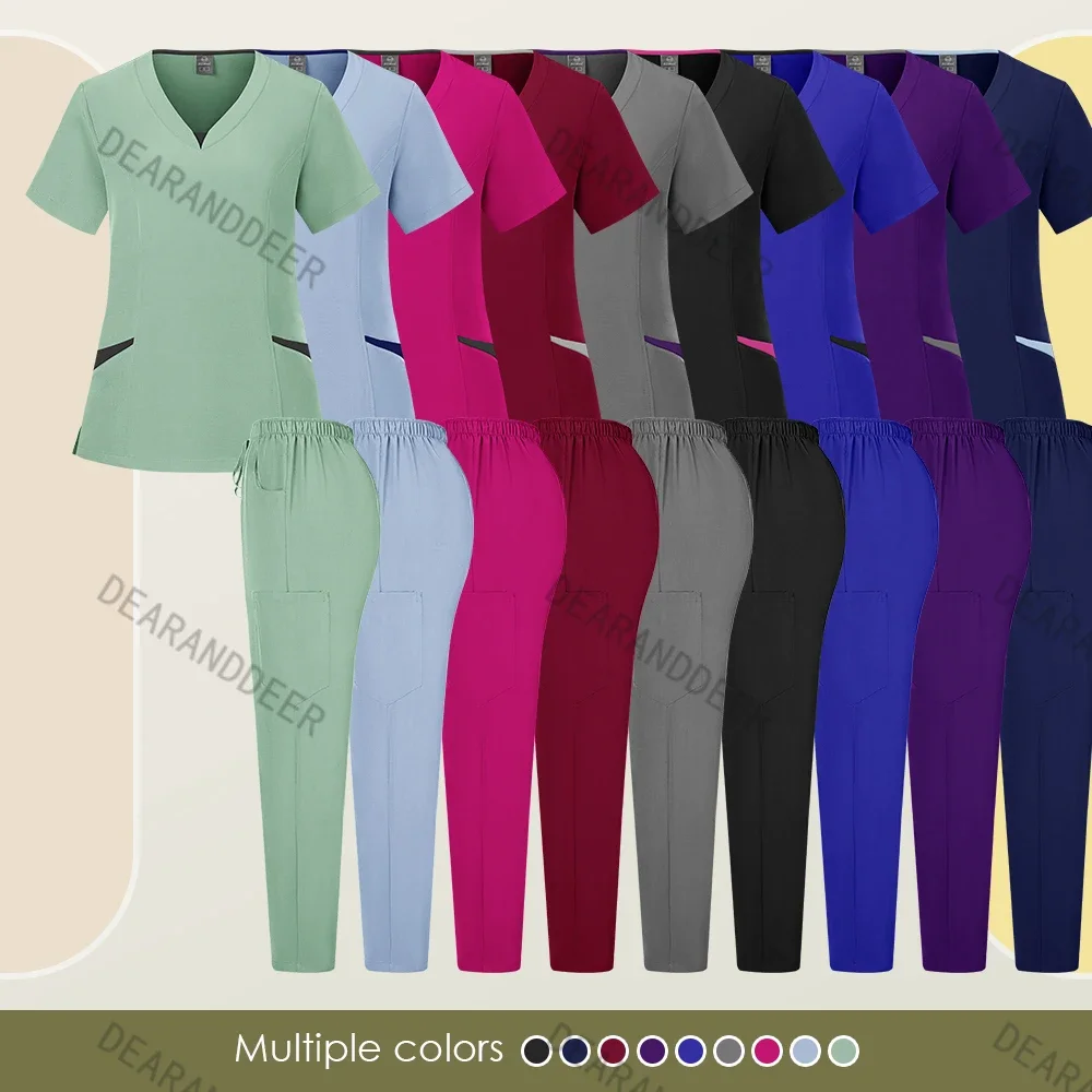 Neue reine Farbe weibliche Krankenschwester matte chirurgische Uniform Jogging-Kleidung Haustier Krankenhaus Zahnklinik Arzt Krankenhaus medizinisches Set