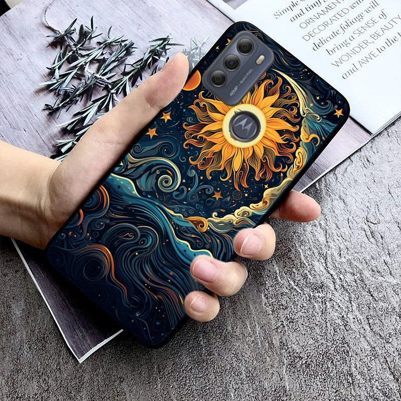 Moon And Sun Phone Case For Moto E32 E20 E40 E7 Plus Edge 20 lite 20 Fusion G13 G9Plus GPure GStylus Edge