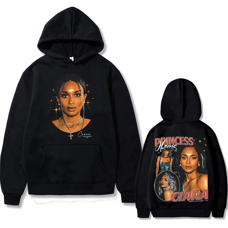 Singer Ciara Princess Harris Sexy Art Aesthetic Print Hoodie Men Women Hip Hop Oversized Hooded Pullover Male Vintage Sweatshirt