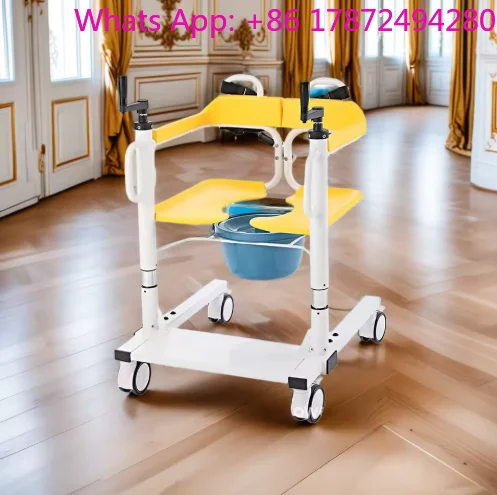 Portable multi-functional patient lift transfer chair, home bathroom lift chair, equipped with a walker and walker function.