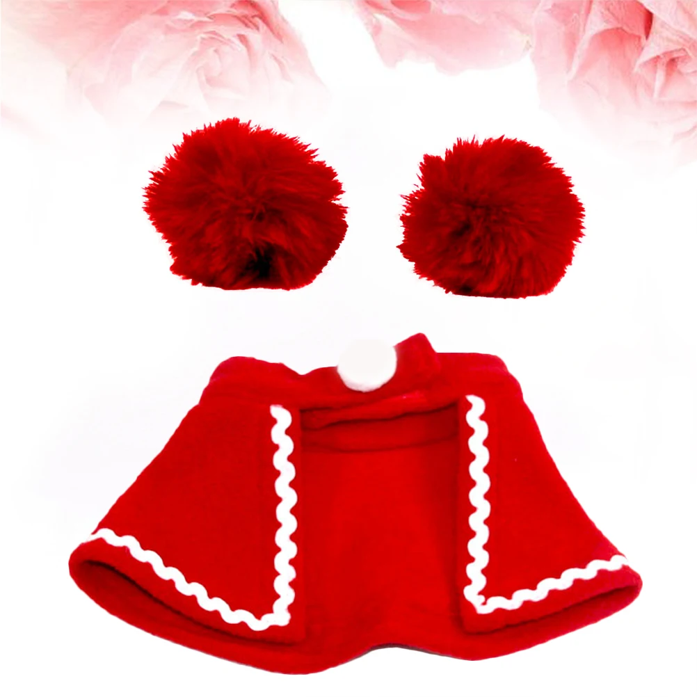 2 قطعة زي عيد الميلاد الحيوانات الأليفة مجموعة الأحمر M حجم الكلب الرأس مع قبعة وشاح لقضاء عطلة حفلة جرو تأثيري الزي الحيوانات الأليفة عيد الميلاد زي #4