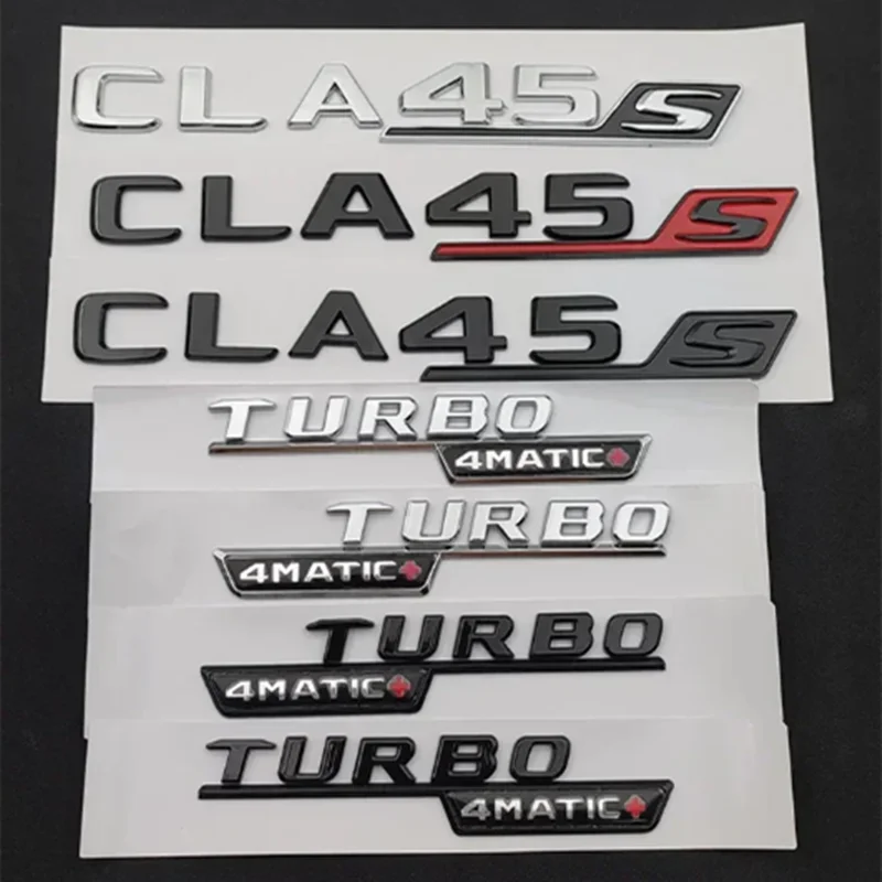 3D ABS Chrome For Mercedes CLA 45 S AMG C117 C118 CLA45S TURBO Car Trunk Badge Emblem Logo Sticker Letters Auto Accessories