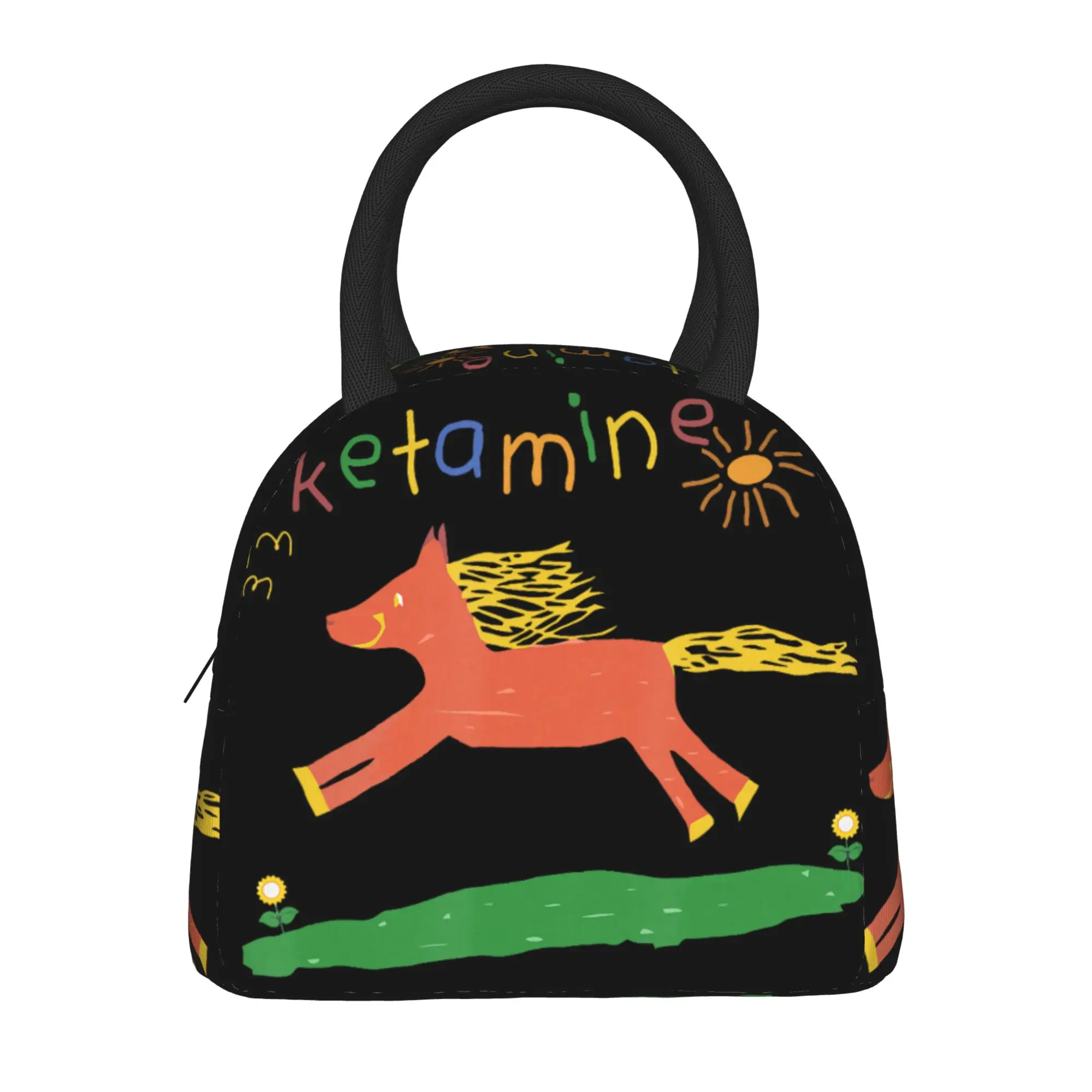 

Meme Ketamin Horse Emergency Lunch Bag Portable Lunch Box Men Picnic Graphic Cooler Bag Funny Oxford Tote Food Bags