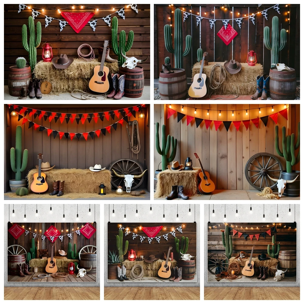 رعاة البقر الغربية منزل خشبي الحظيرة خلفية التصوير الفوتوغرافي غرب صالون ريفي مزرعة كومة قش عجلة حفلة عيد ميلاد خلفية الاستوديو