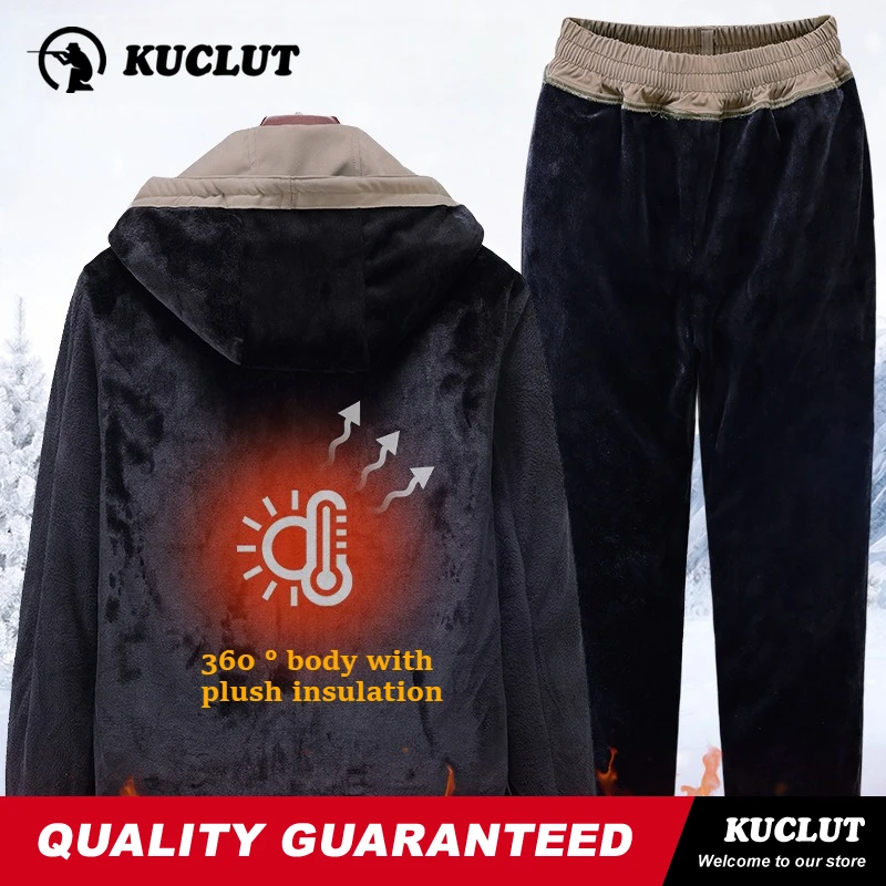 Picture 5: Tactics Autumn Winter Fleece Man Sets Windproof Waterproof Cold Proof Warm Thickened 2-pcs Hiking Mountaineering Outdoors Suits