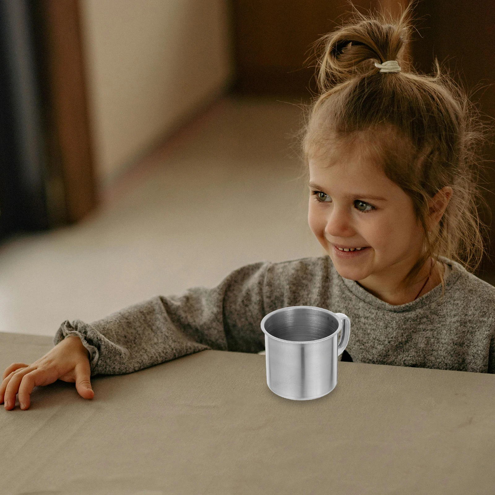 

6pcs Stainless Children Water Cup 190ml Lightweight Unbreakable Kids Mug Kids Water Cup with Handle for Home Camping