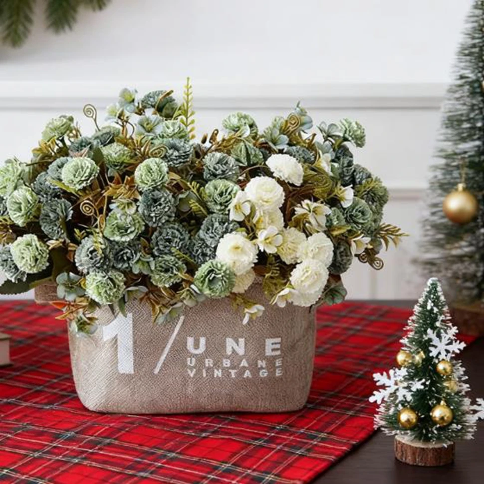 

1PC Artificial Flowers European Small Clove Carnation Wedding Bride Party Home Room Bedroom Decorative Prop Yard Decor Handmade