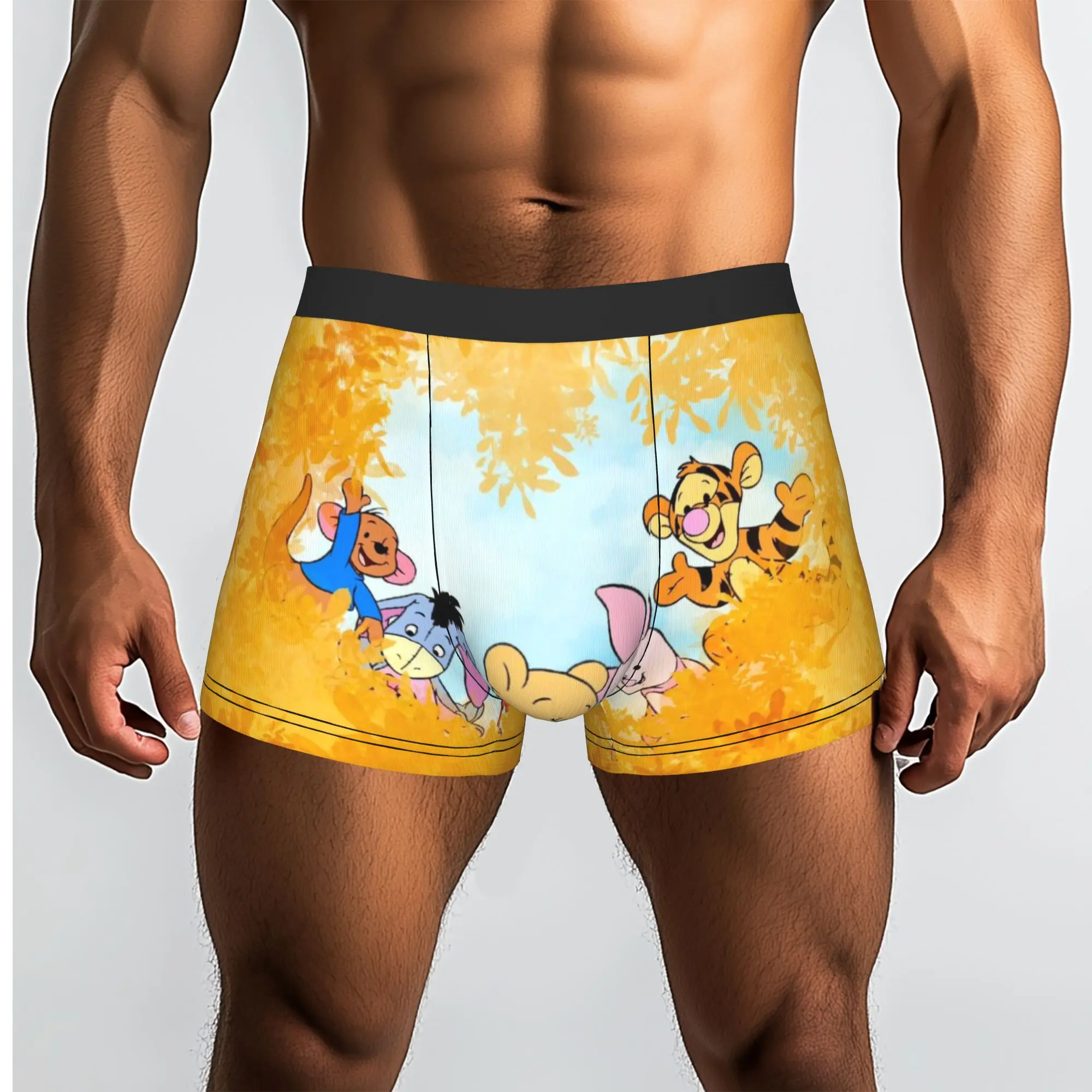 Custom Male Fashion W-Winnie Anime The Pooh Underwear  Boxer Briefs Stretch Shorts Panties Underpants