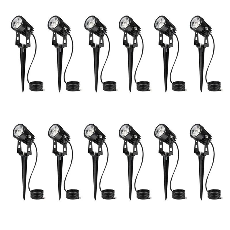 3W Low Voltage 12V LED Landscape Lights with Connectors Waterproof Spotlight Outdoor Spot Lights for Yard Garden House Tree Wall
