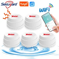 Detector de fugas de agua WiFi, alarma de sonido Tuya, Sensor de fugas de nivel de agua para casa inteligente, sistema de alarma de seguridad de advertencia de desbordamiento de inundación