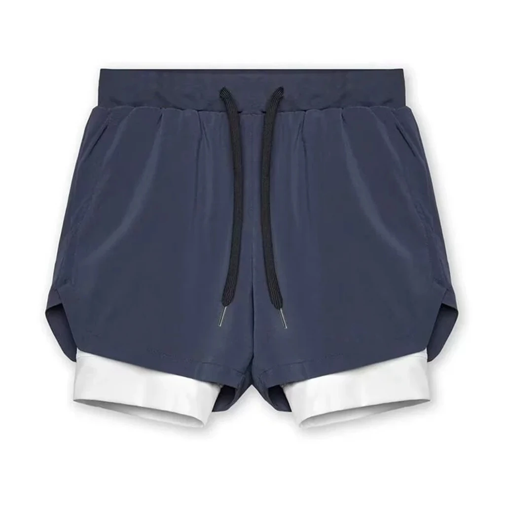 2026 Summer MAN GYM 2-in-1 Compression Shorts Quick Dry Breathable Running Swim Trunks Training Shorts with Built-in Liner Pants