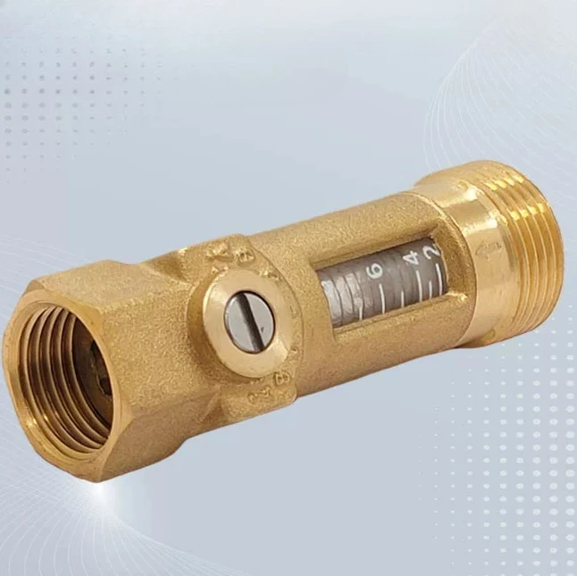 DN20 Brass Glass Flow Meter Regulating Valve Solar Hot Water System Manifold Flow Gauge