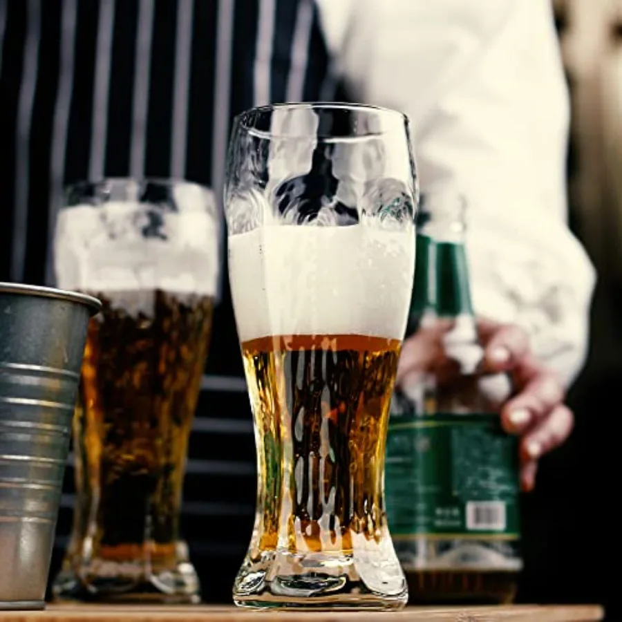 مجموعة نظارات بيلسنر على شكل سداسي مكونة من 2 16 أونصة من كراسي كرافت القمح والبيرة من أجل LAGER وALE مزهرية Weizen خالية من الرصاص تصميم Prem #2