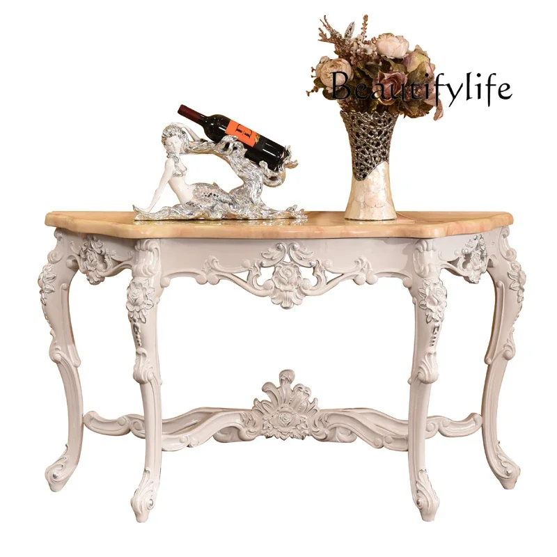 

European entrance platform entry garden decoration table American all solid wood French fashion high-end neoclassical