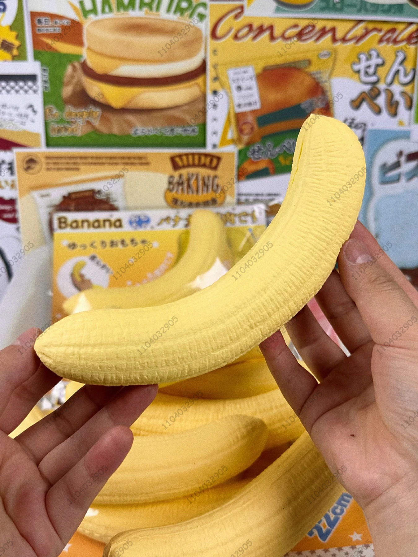 ของเล่นบีบเนื้อกล้วย สีเหลือง บีบแล้วคืนตัวช้า ของเล่นบีบคลายเครียด ของขวัญ