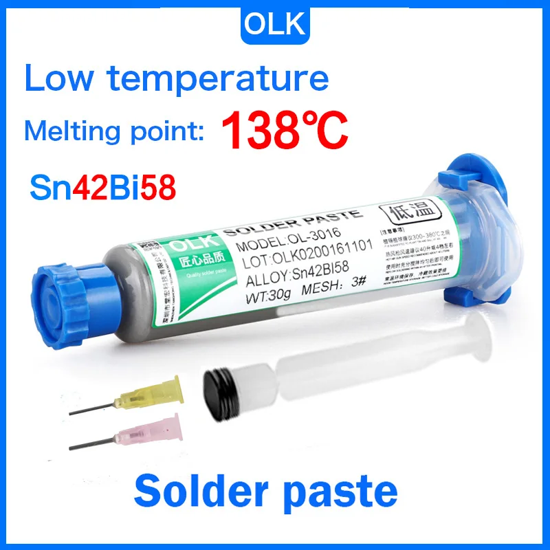 New Type Lead-free Syringe Solder Paste LED Sn42bi58 Welding SMD IC PCB Extrude Flux for Soldering Iphone Repair Tin Paste