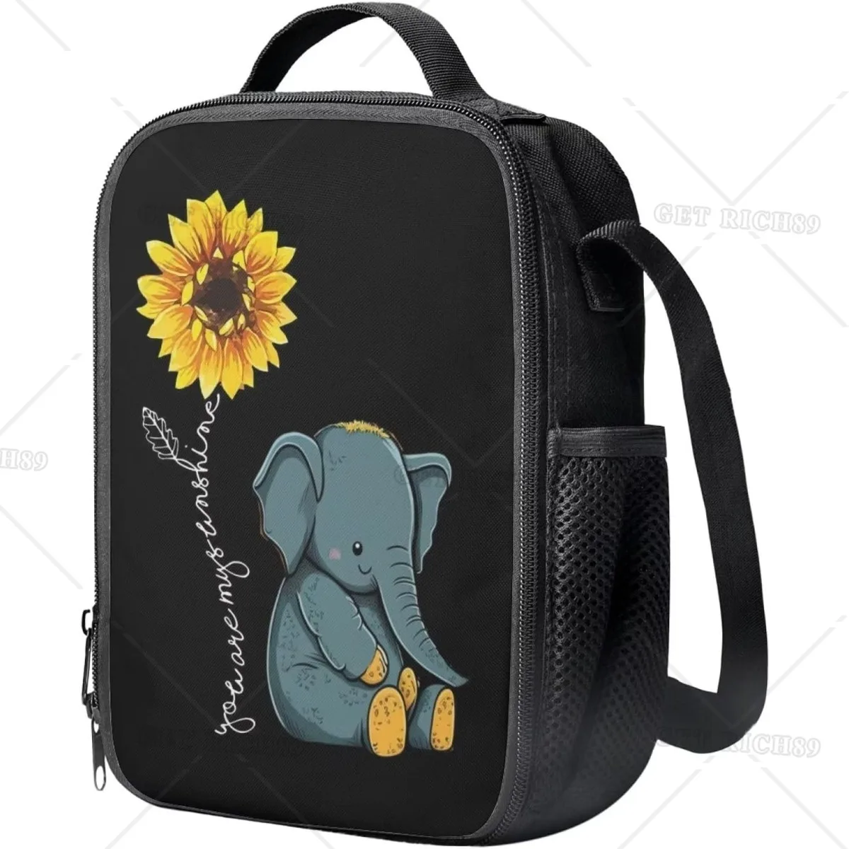 Animals Sunflower Elephant Lunch Bag for Adults Kids Girls Boys Lunch Box Insulated Lunch Box Reusable Tote Bags Picnic Workout