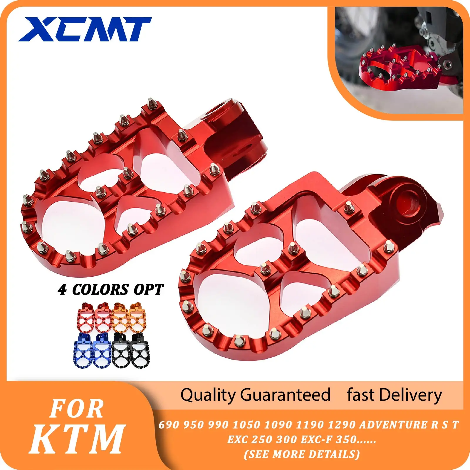 

XCMT For KTM EXC300 EXC EXCF SX SXF 125 250 300 350 400 450 500 530 1998-2016 XC XCF XCW XCFW 06-16 Foot Pegs Footrest Pedal