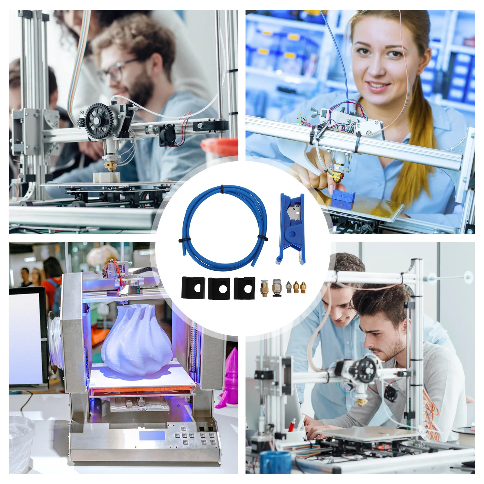 

1Set 3D Printer Parts Silicone Sleeve Ptfe Tube Cutter Extruder Nozzle High Abrasion Resistance Printing Accessories