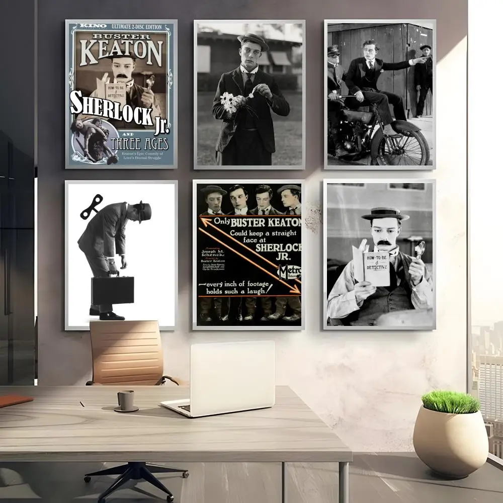 Classic Silent Comedy Movie S-Sherlock Jr Poster HD art sticky wall waterproof home bedroom bar aesthetic decoration