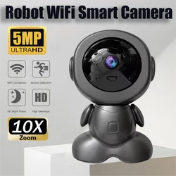 5MP Wireless WiFi Indoor Surveillance Camera Night Vision PTZ Two-way Voice Security Protection Smart Home Webcam Robot Camera