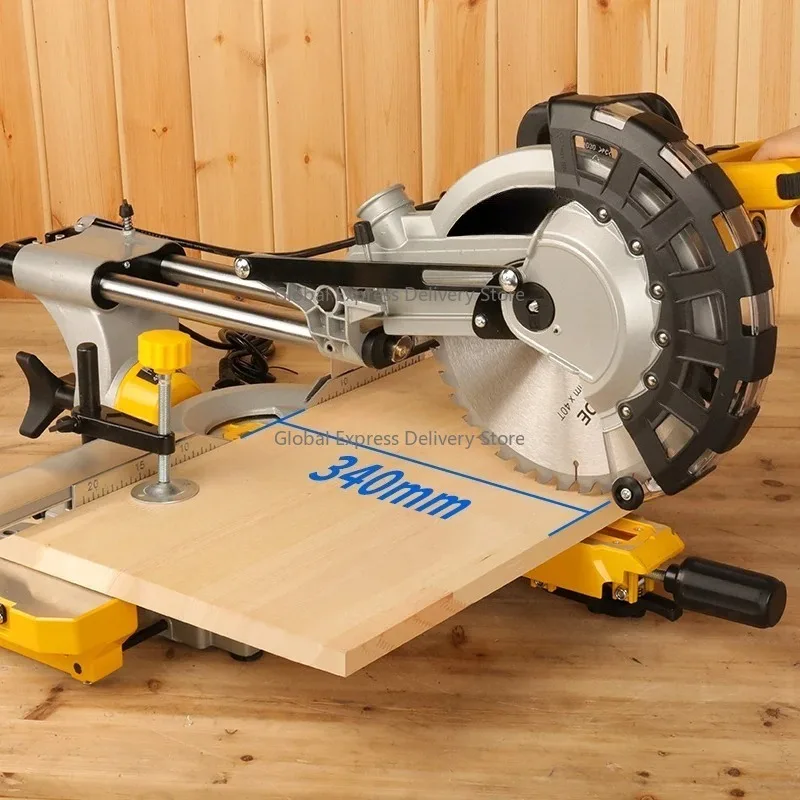 

2400W 254mm Sliding Miter Saw with 255mm 120T Blade Set for Wood & Aluminium Cutting - Woodworking & Metalworking Tool Kit