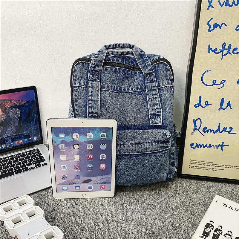 

Denim Backpack for Boy Trendy backpack Large Capacity Cute Backpacks Fashionable School Bags Class bag for Girl Рюкзак Mochilas