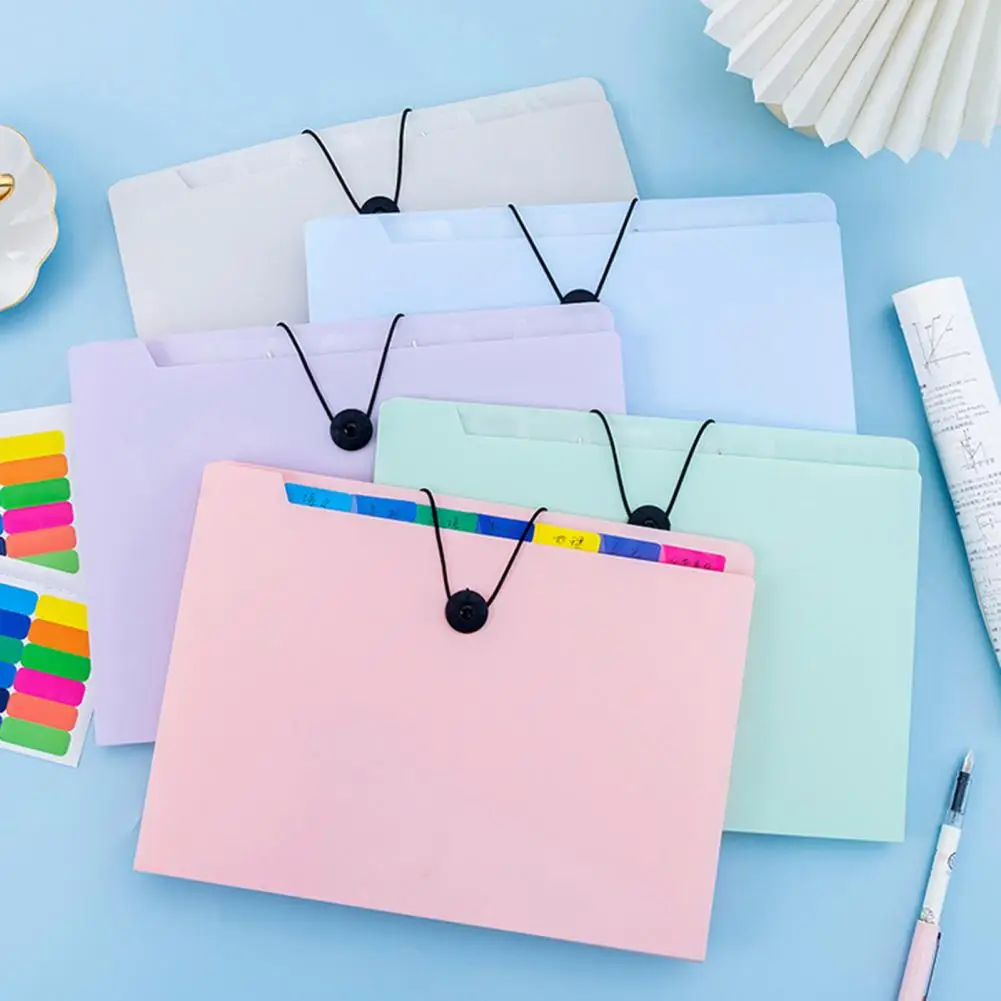 Carpeta de órgano con diseño de hebilla, carpeta de archivos transparente clasificada A4 de 8 rejillas, bolsa organizadora de almacenamiento de datos para escuela y oficina