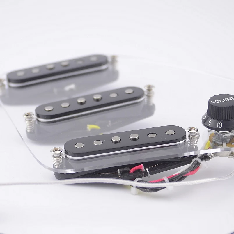Guitar Pickups SSS Alnico V Single Coil Pickups Wiring Harness Prewired Black For ST-Style Electric Guitar