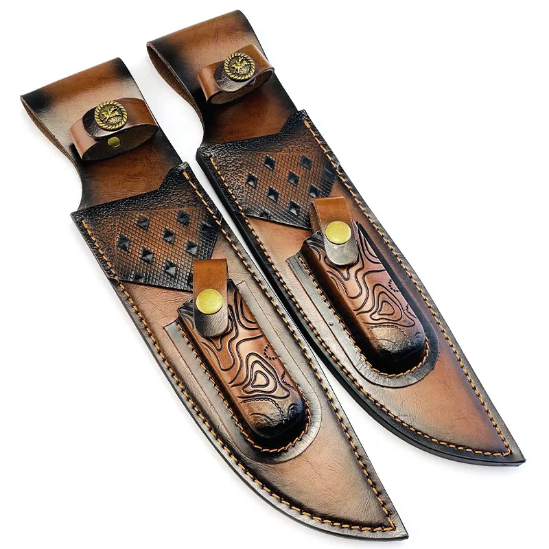 

1 шт. Коричневый кожаный чехол из натуральной кожи для небольших ножей с фиксированным лезвием: Прочный защитный чехол для ножей для использования на открытом воздухе, универсальная кожаная кобура