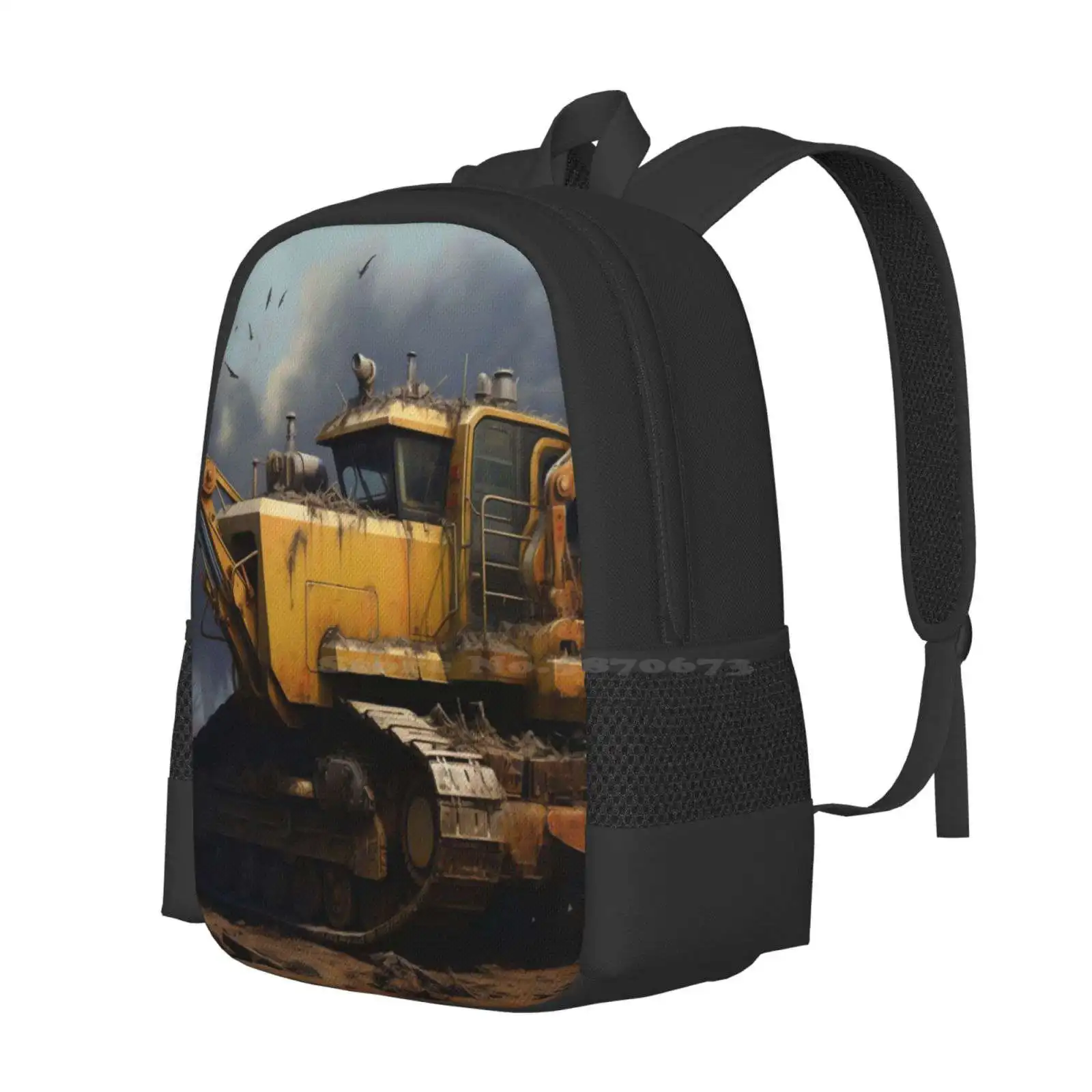 Killdozer Hot Sale Schoolbag Backpack Fashion Bags Killdozer Bulldozers Machine Work Nature