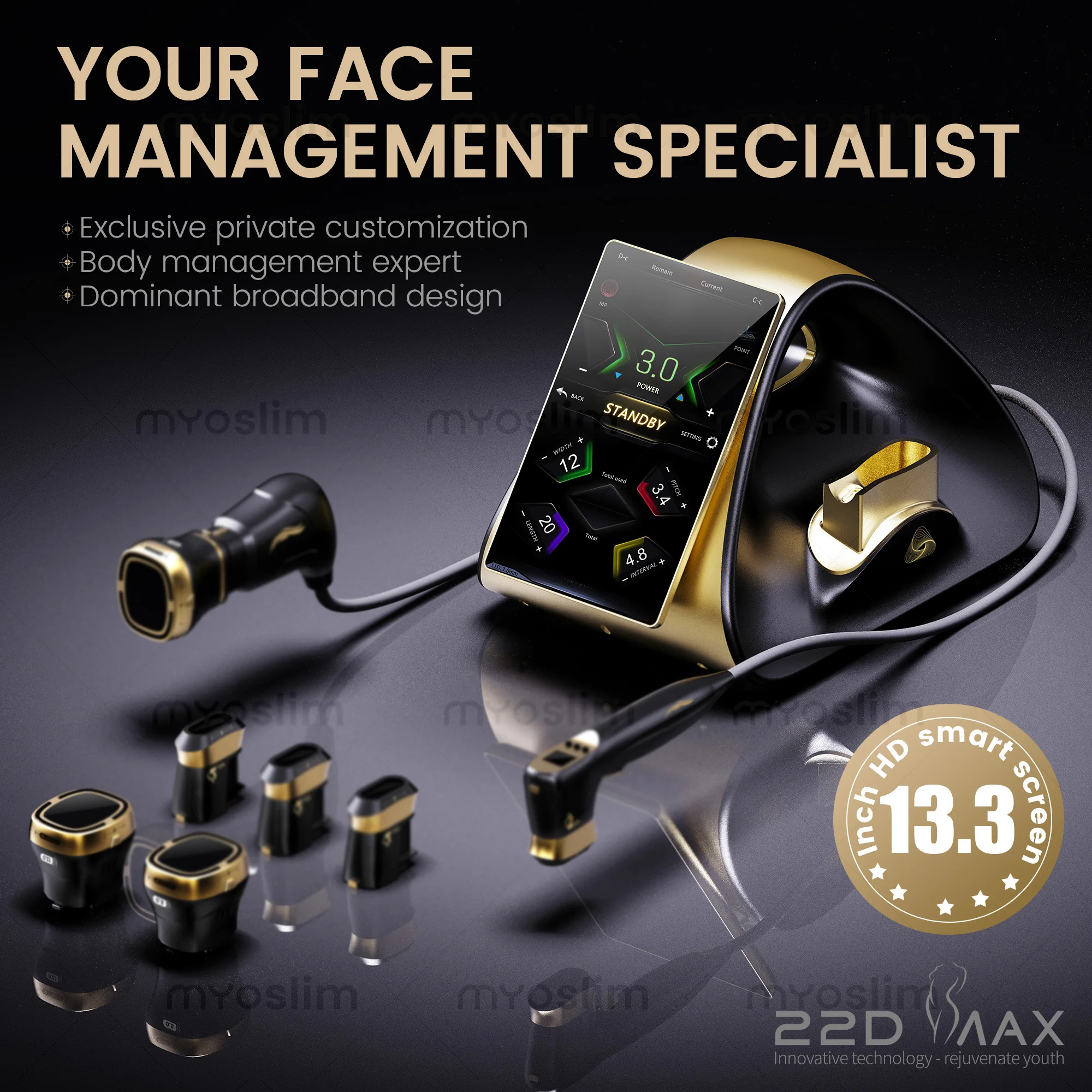 2 in 1 22D Max Face Lift Equipment Professional Facial Body Stretching Advanced Treatment For Beauty Salon