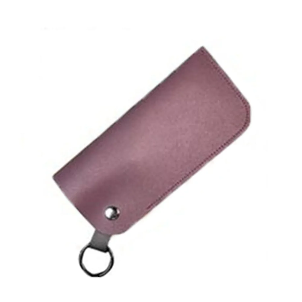

PU Leather Sunglasses Storage Bag Solid Color with Keyring Hanging Sunglasses Durable Portable SunGlasses Holder